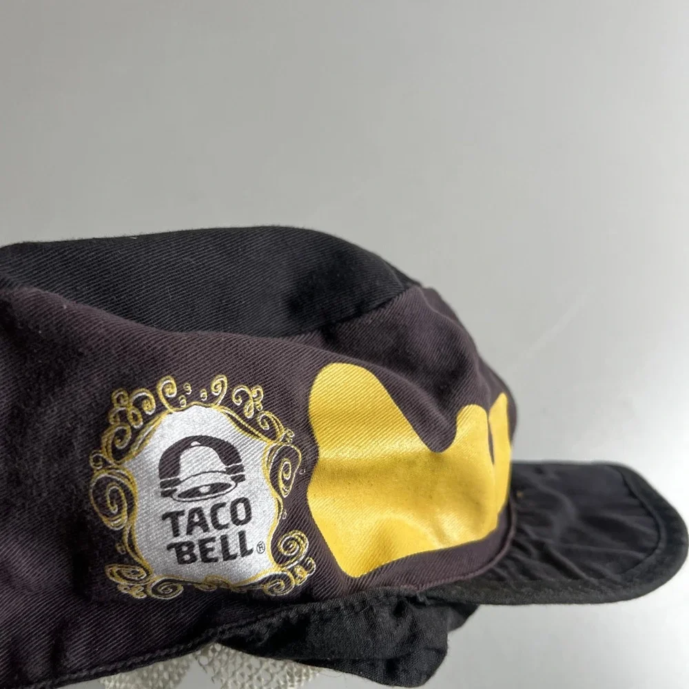 Vintage 1993 Taco Bell Rocky and‎ Bullwinkle Painter Hat Black Yellow Promo Cap